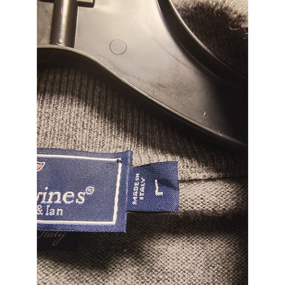 Vineyard Vines Sweater Mens Large 1/4 Zip Cashmere Blend Pullover Made In Italy - Picture 4 of 5